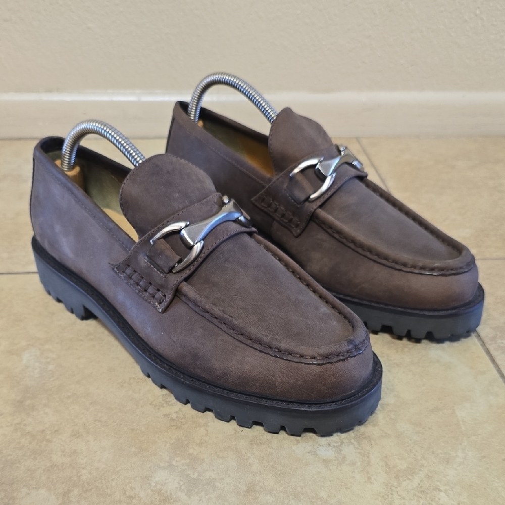 Kenneth Cole Brown Loafers with Horse Bit Buckle 8.5 D